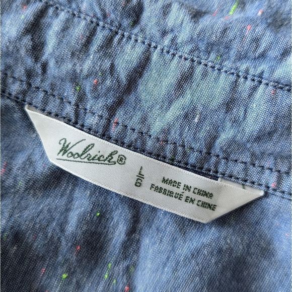 Blue speckled Woolrich shirt Lg - Picture 6 of 12
